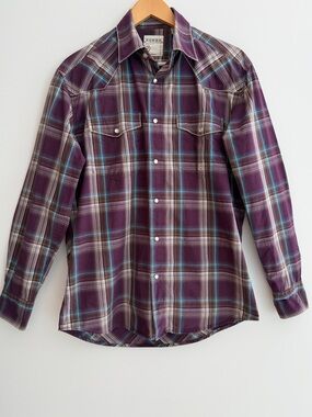 ROPER Plaid Pearl Snap Long Sleeve Western Shirt Rodeo Stampede Cowboy Farmcore